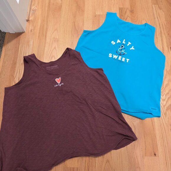 Set of 2 Ladies Tanks - Life Is Good - Picture 1 of 4